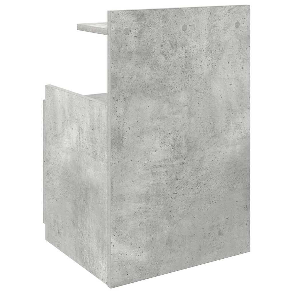 Κομοδίνο με 2 Συρτάρια Γκρι Σκυρόδεμα 40x36,5x62 εκ.