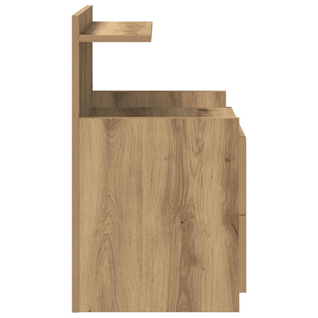 Κομοδίνα 2 τεμ. με 2 Συρτάρια, Ξύλο Artisan Oak 40x36,5x62 εκ.