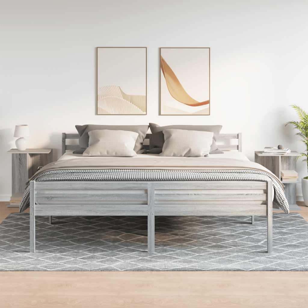 Κομοδίνα 2 τεμ Γκρι Sonoma 46,5x29x61 εκ. Επεξεργασμένο Ξύλο