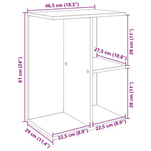 Κομοδίνα 2 τεμ Γκρι Sonoma 46,5x29x61 εκ. Επεξεργασμένο Ξύλο