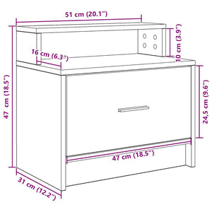 Κομοδίνο με συρτάρι Sonoma Δρυς 51x31x47 εκ.
