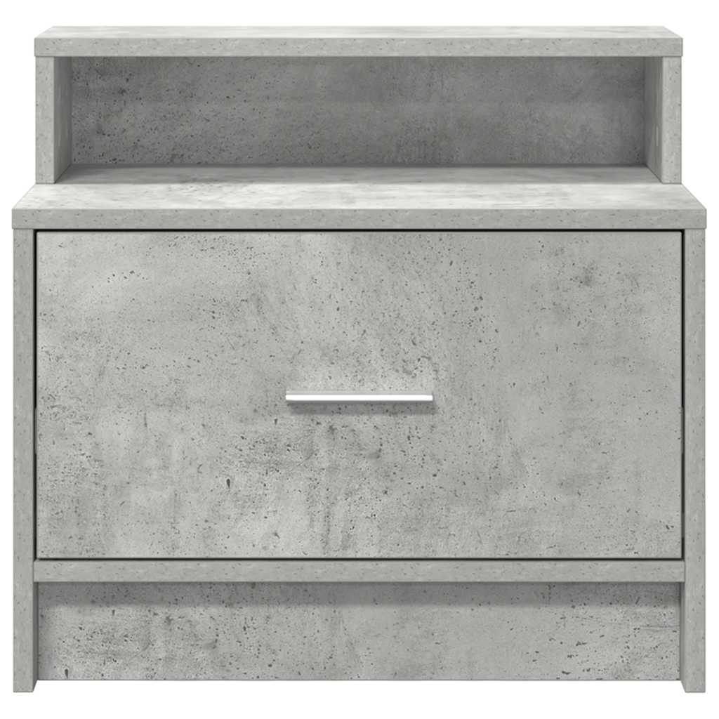 Κομοδίνο με συρτάρι Γκρι Σκυροδέματος 51x31x47 εκ.