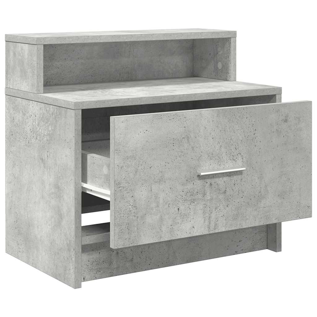Κομοδίνο με συρτάρι Γκρι Σκυροδέματος 51x31x47 εκ.