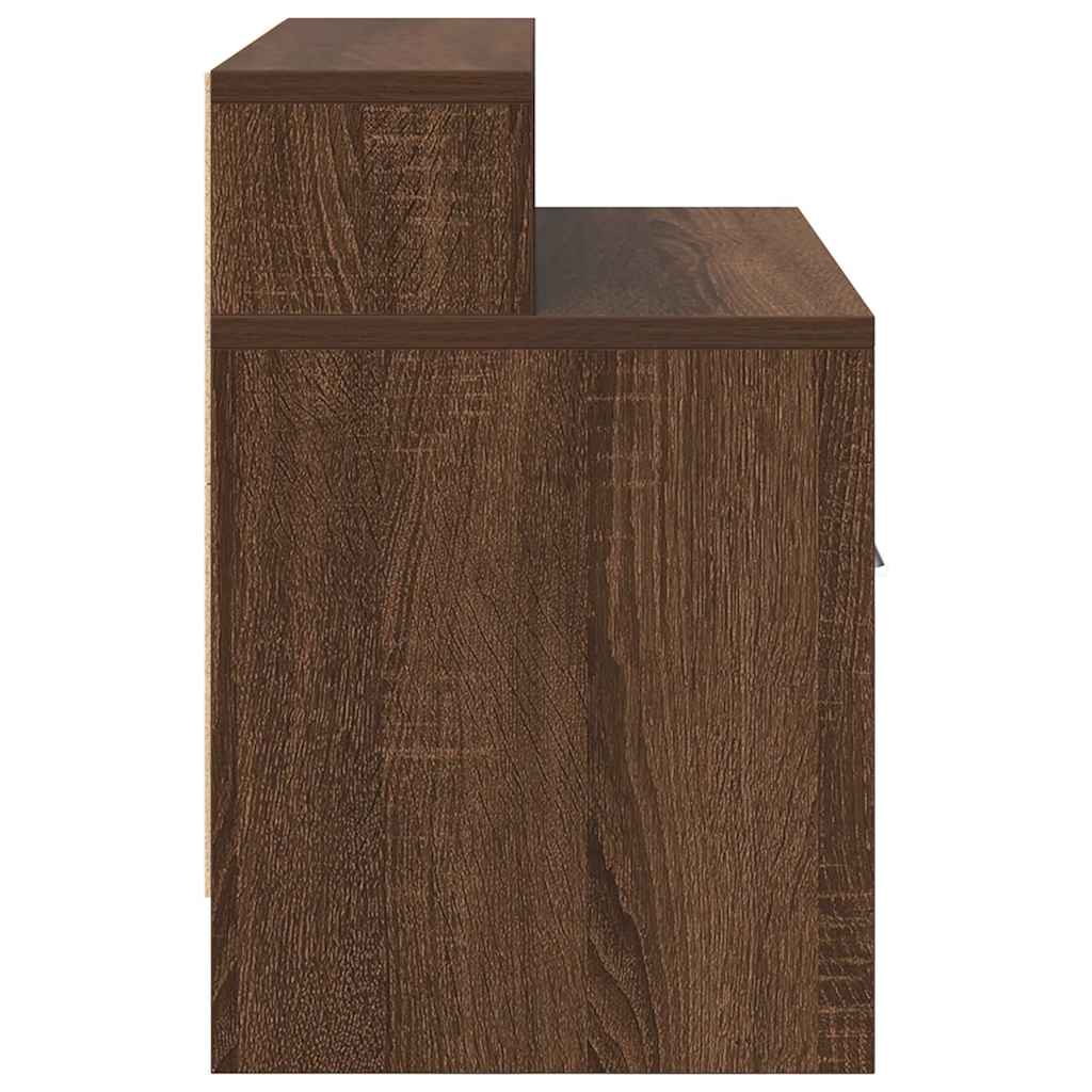 Κομοδίνα με συρτάρι 2 τεμ. Καφέ Δρυς 51x31x47 εκ. - Pakobazaar