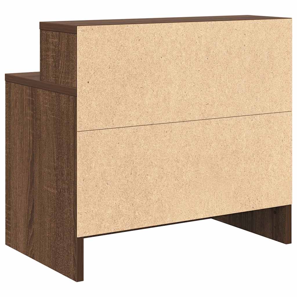 Κομοδίνα με συρτάρι 2 τεμ. Καφέ Δρυς 51x31x47 εκ. - Pakobazaar