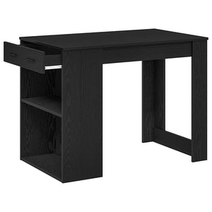 Γραφείο με Συρτάρι και Ράφι Μαύρη Δρυ 102x62x77,5 cm - Pakobazaar