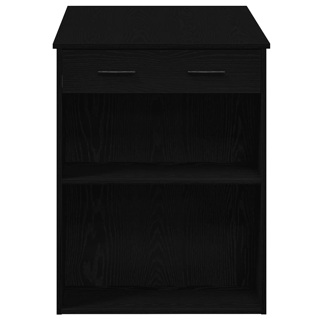 Γραφείο με Συρτάρι και Ράφι Μαύρη Δρυ 102x62x77,5 cm - Pakobazaar