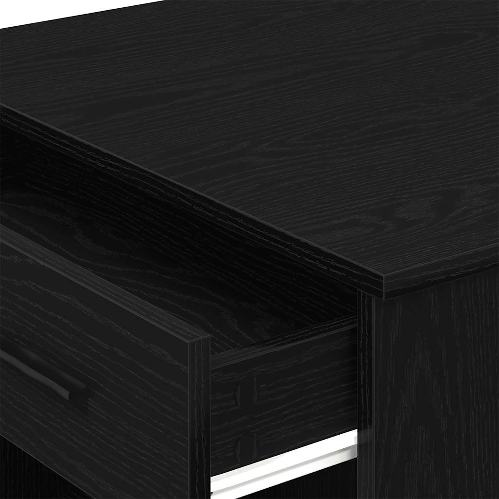 Γραφείο με Συρτάρι και Ράφι Μαύρη Δρυ 102x62x77,5 cm - Pakobazaar