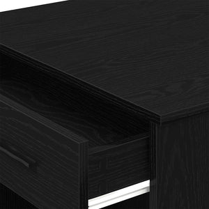 Γραφείο με Συρτάρι και Ράφι Μαύρη Δρυ 102x62x77,5 cm - Pakobazaar