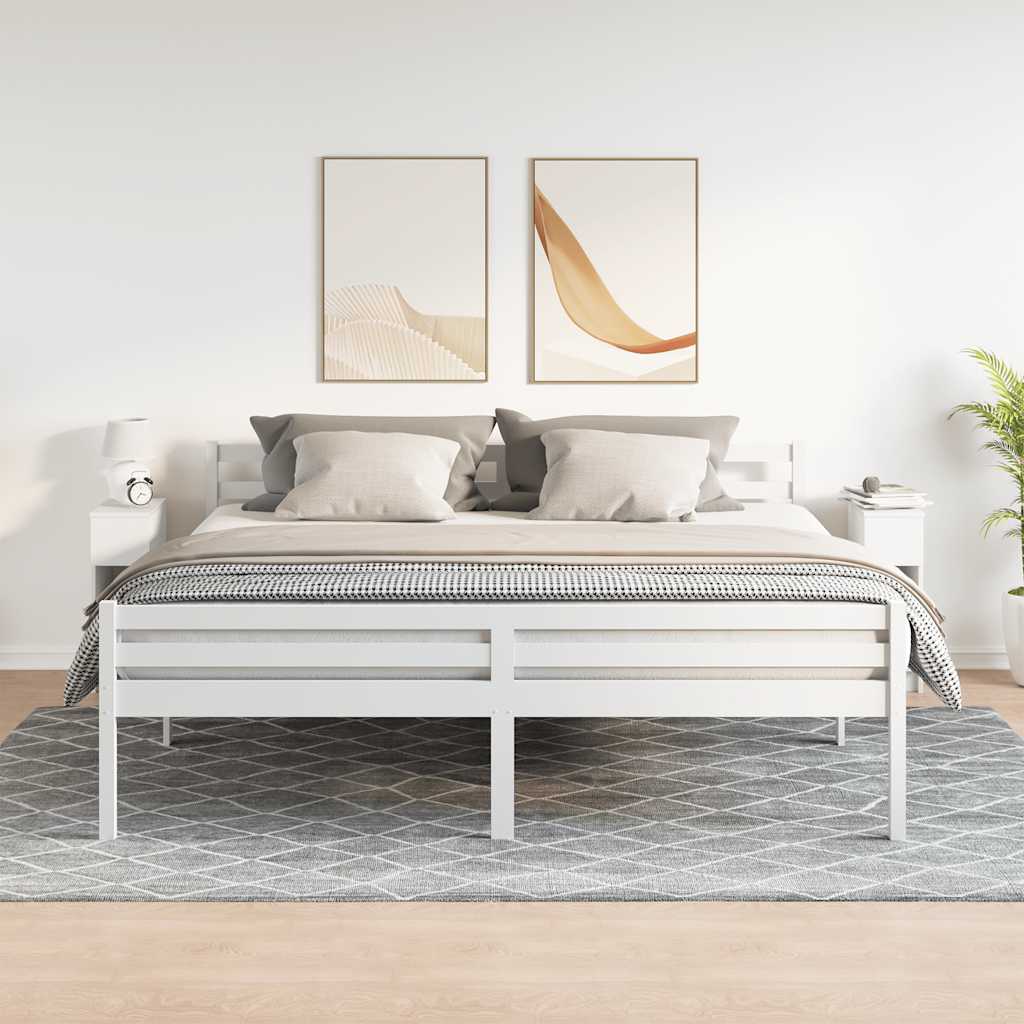 Κομοδίνα με συρτάρι 2 τεμάχια Λευκό 20x36x60 cm