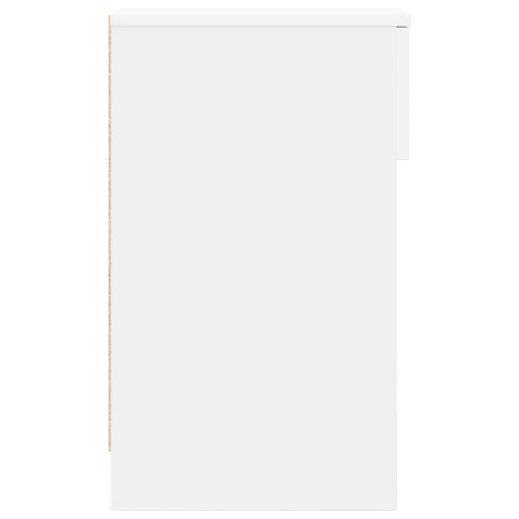 Κομοδίνα με συρτάρι 2 τεμάχια Λευκό 20x36x60 cm