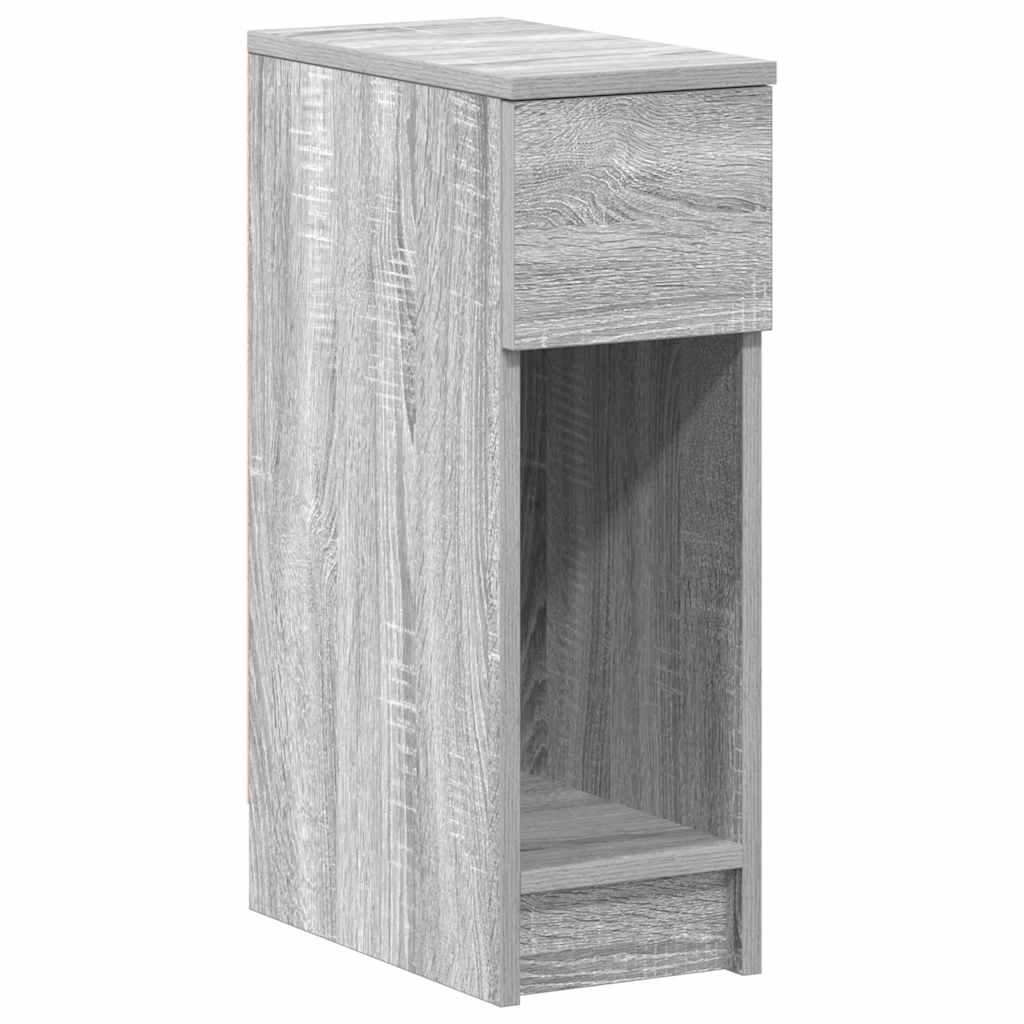 Κομοδίνα με συρτάρι 2 τεμάχια Γκρι Sonoma 20x36x60 εκ.