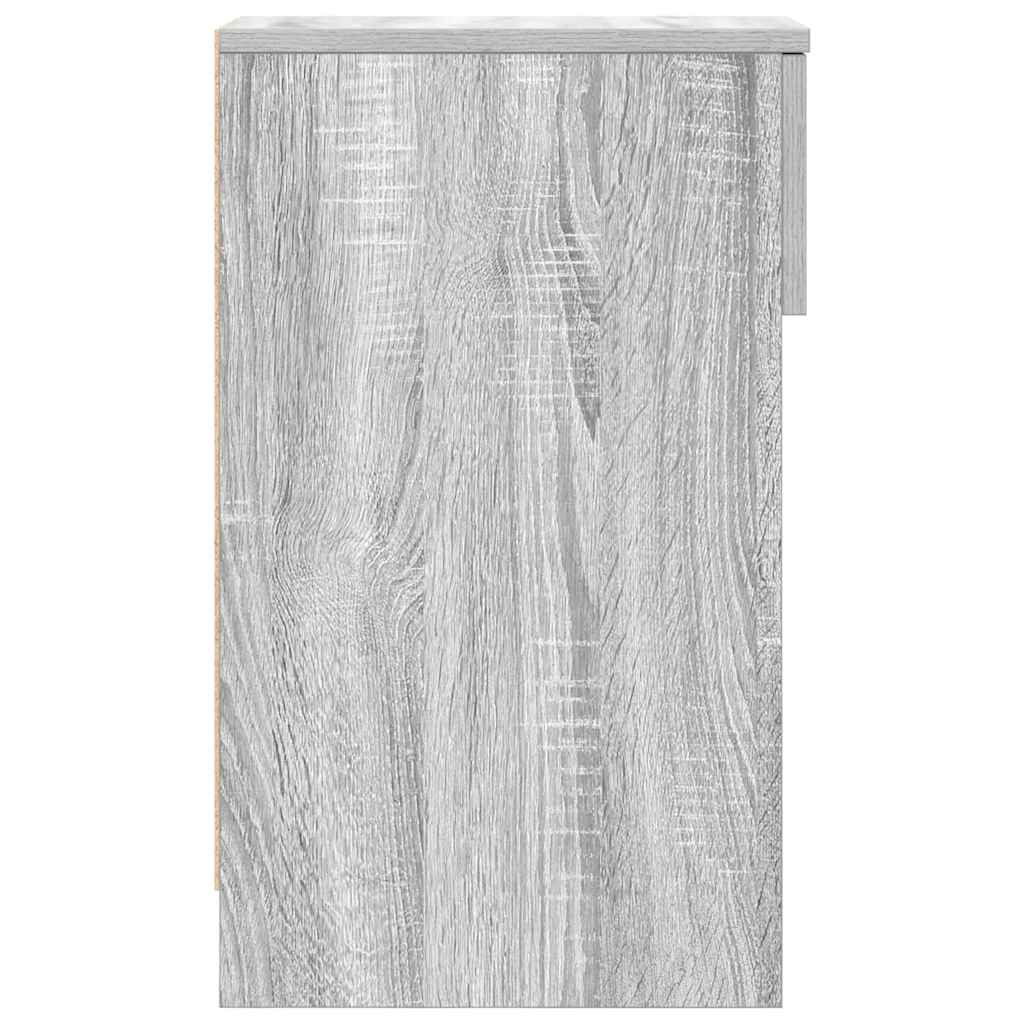 Κομοδίνα με συρτάρι 2 τεμάχια Γκρι Sonoma 20x36x60 εκ.