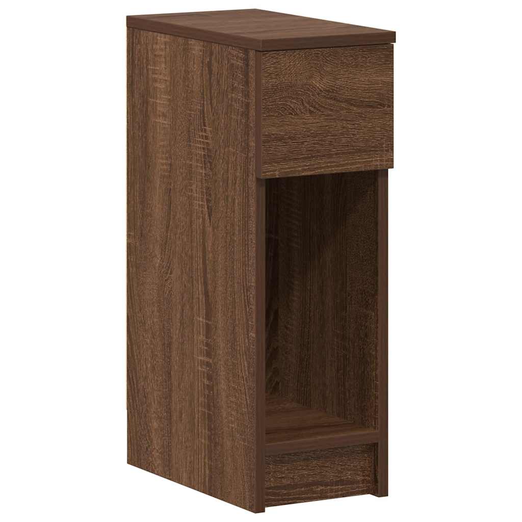 Κομοδίνο με συρτάρι Καφέ Δρυς 20x36x60 εκ.