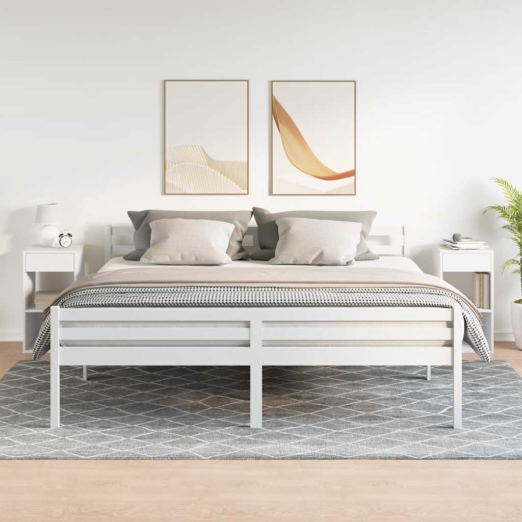Κομοδίνα με συρτάρι 2 τεμάχια Λευκό 35x34x66,5 cm - Pakobazaar