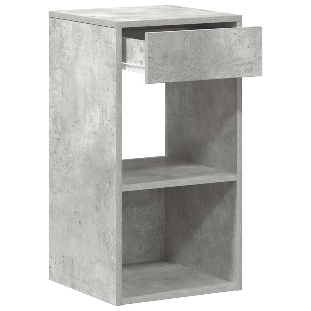 Κομοδίνο με συρτάρι Γκρι Σκυροδέματος 35x34x66,5 εκ. - Pakobazaar