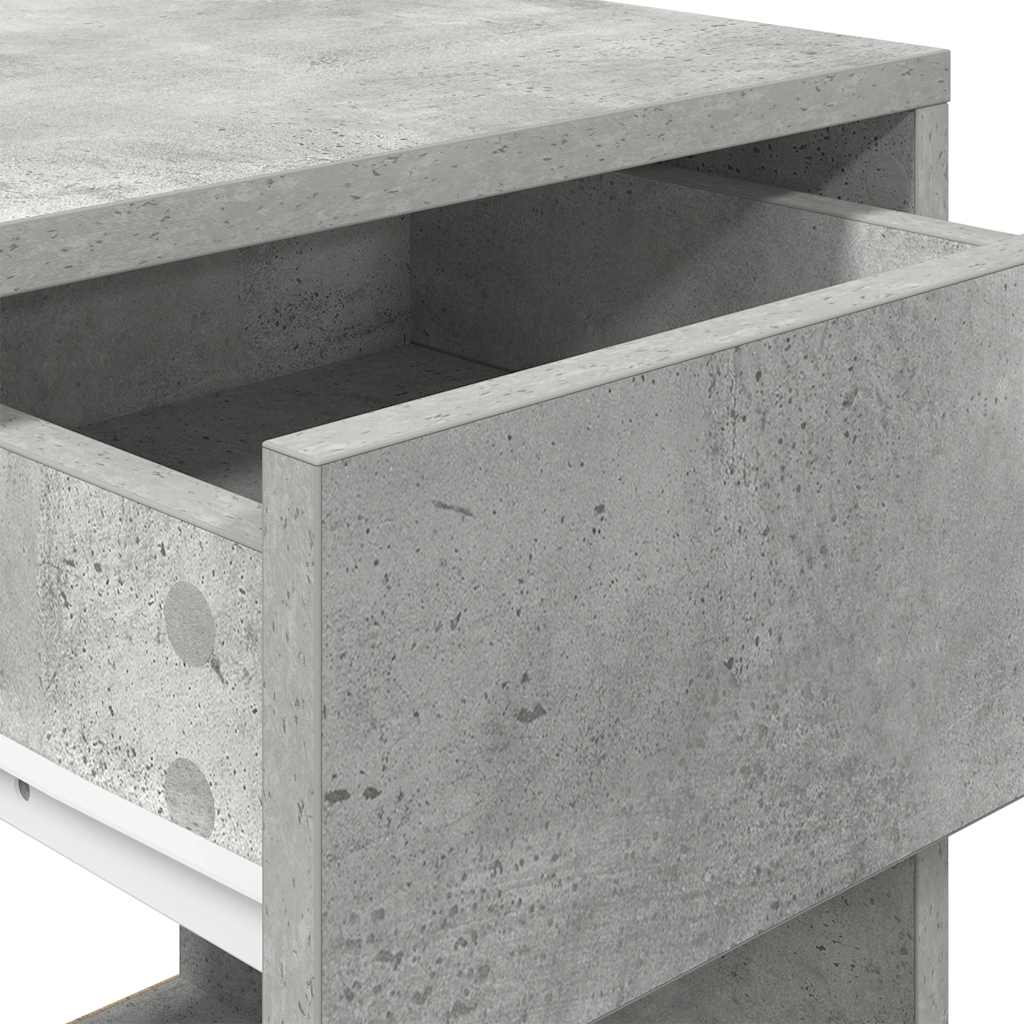 Κομοδίνο με συρτάρι Γκρι Σκυροδέματος 35x34x66,5 εκ. - Pakobazaar