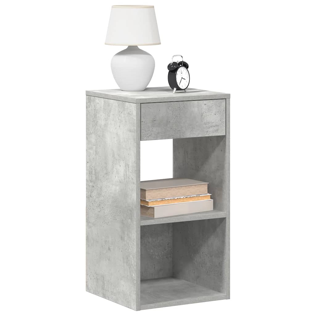 Κομοδίνο με συρτάρι Γκρι Σκυροδέματος 35x34x66,5 εκ. - Pakobazaar