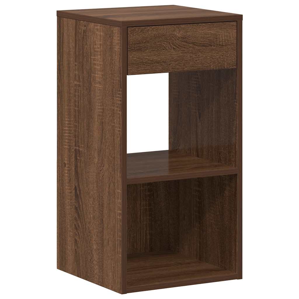 Κομοδίνο με συρτάρι Καφέ Δρυς 35x34x66,5 εκ.