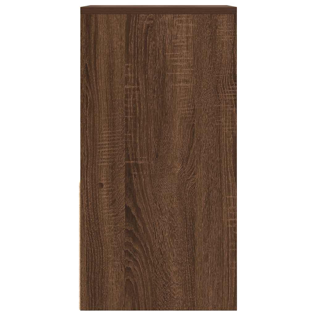 Κομοδίνο με συρτάρι Καφέ Δρυς 35x34x66,5 εκ.