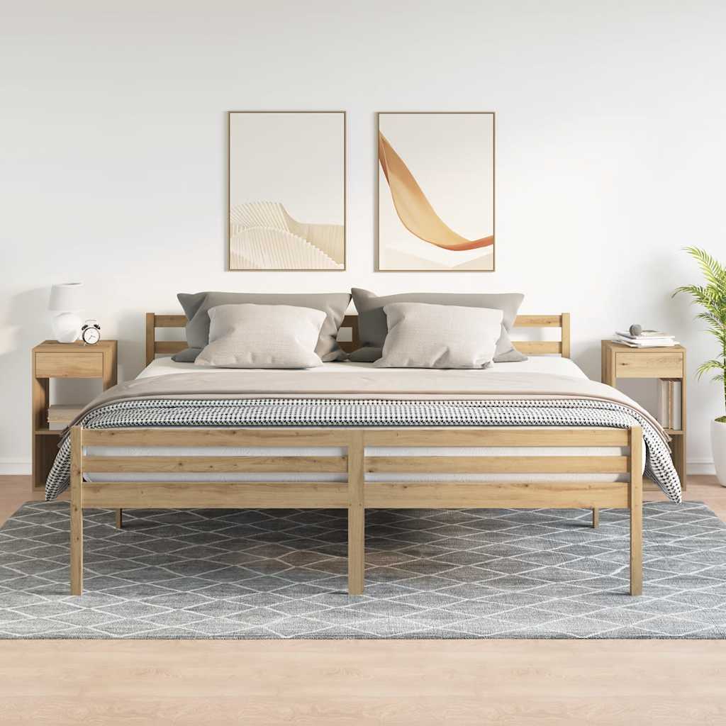 Κομοδίνα με συρτάρι 2 τεμ. Αρτισιανή Δρυς 35x34x66,5 εκ.