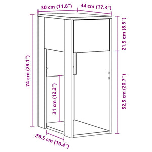 Πύργος υπολογιστή με συρτάρι Λευκό 30x44x74 cm