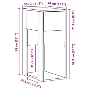 Πύργος υπολογιστή με συρτάρι Μαύρο 30x44x74 cm