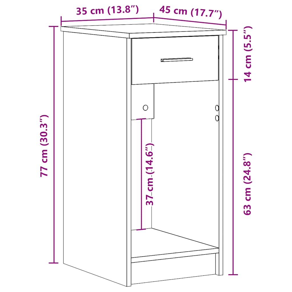 Βάση πύργου υπολογιστή με συρτάρι Γκρι Sonoma 35x45x77 εκ. - Pakobazaar
