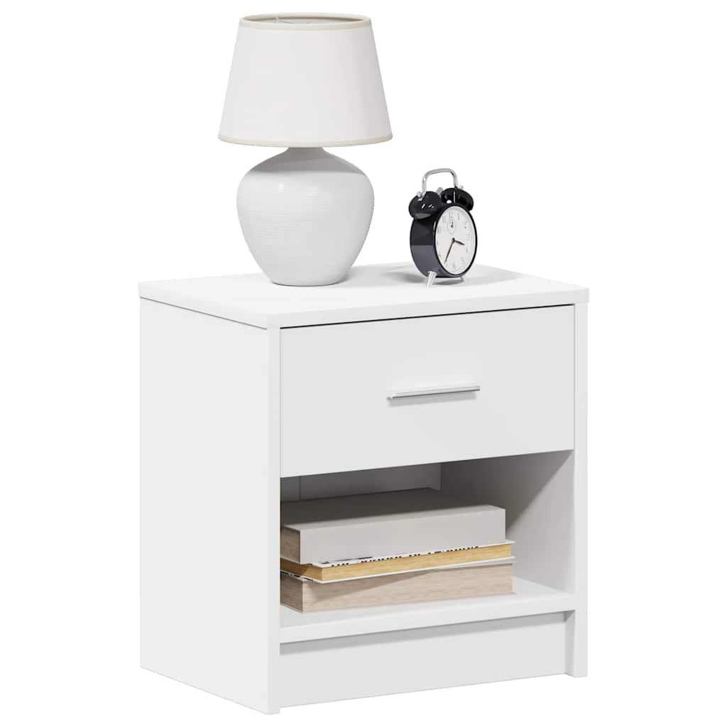 Κομοδίνα 2 τεμ. με Συρτάρι Λευκά 39x28x41 εκ. - Pakobazaar