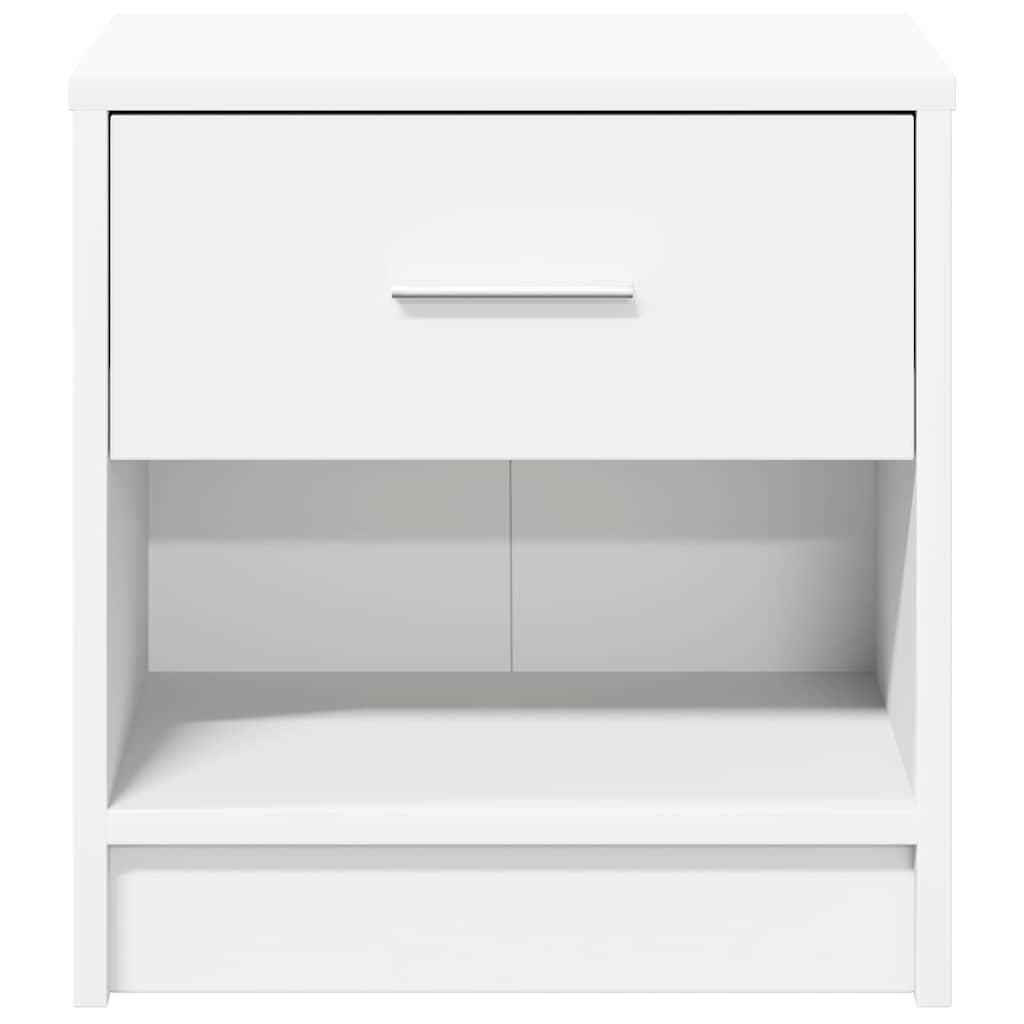 Κομοδίνα 2 τεμ. με Συρτάρι Λευκά 39x28x41 εκ. - Pakobazaar