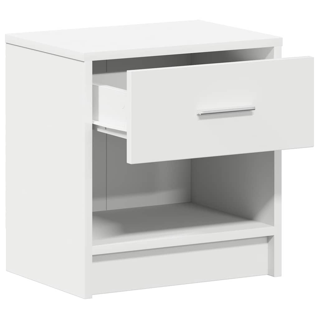 Κομοδίνα 2 τεμ. με Συρτάρι Λευκά 39x28x41 εκ. - Pakobazaar