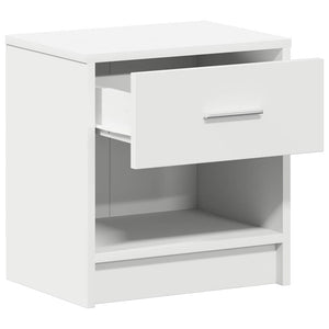 Κομοδίνα 2 τεμ. με Συρτάρι Λευκά 39x28x41 εκ. - Pakobazaar