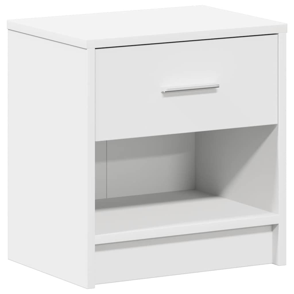 Κομοδίνα 2 τεμ. με Συρτάρι Λευκά 39x28x41 εκ. - Pakobazaar