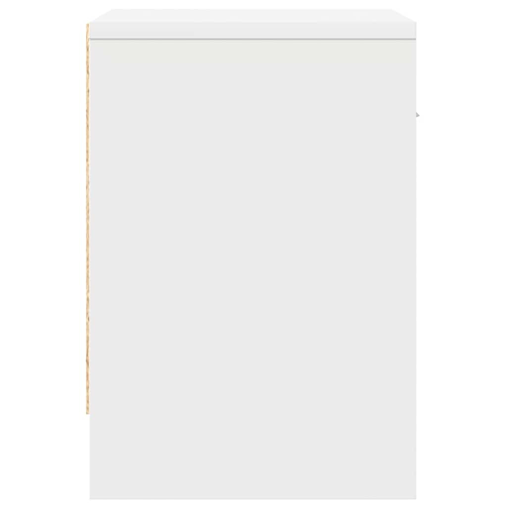 Κομοδίνα 2 τεμ. με Συρτάρι Λευκά 39x28x41 εκ. - Pakobazaar