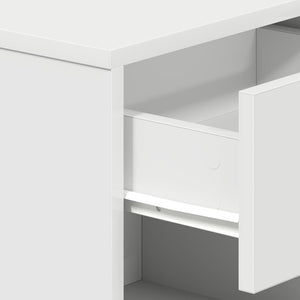 Κομοδίνα 2 τεμ. με Συρτάρι Λευκά 39x28x41 εκ. - Pakobazaar