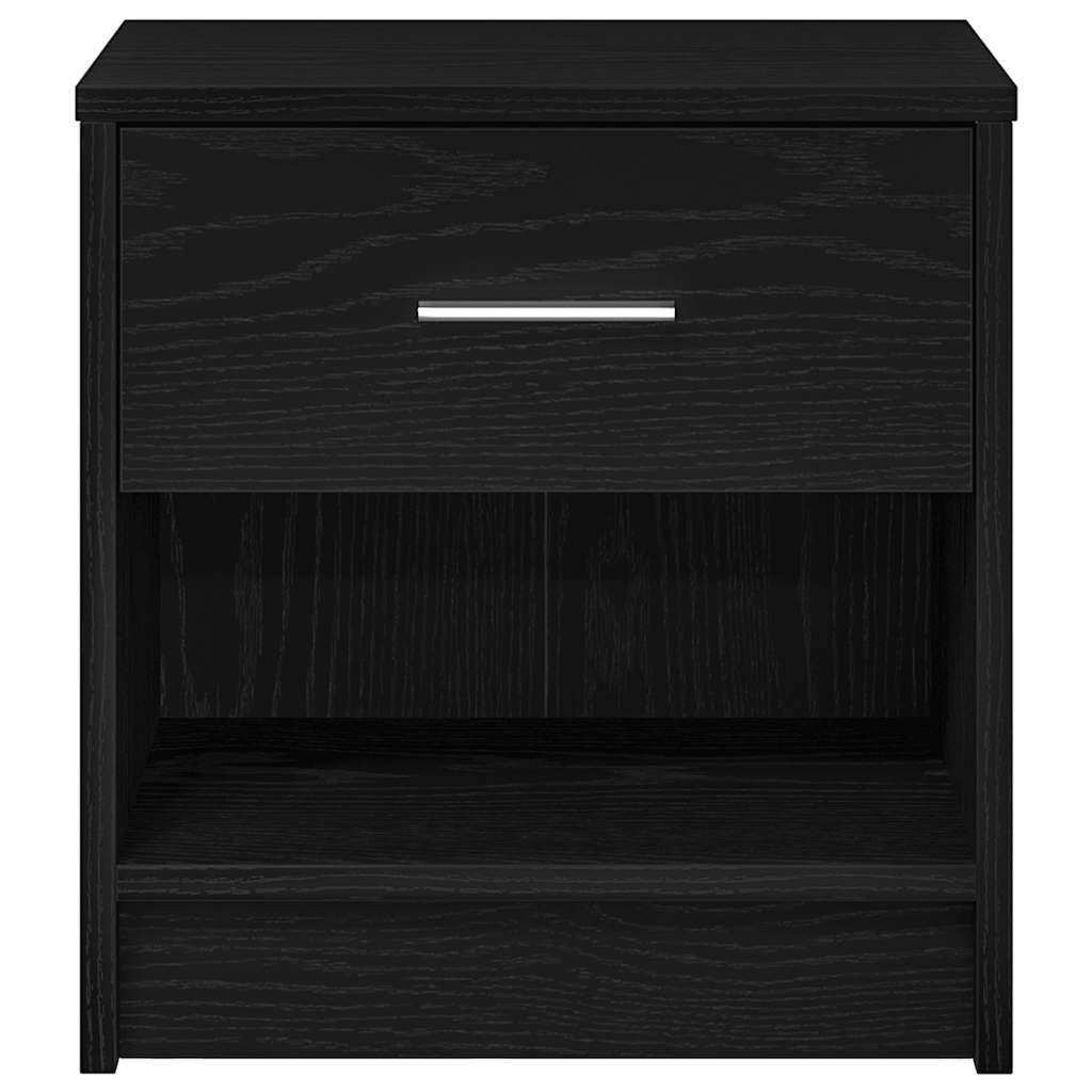 Κομοδίνα 2 τεμ. με Συρτάρι Μαύρα 39x28x41 εκ. - Pakobazaar