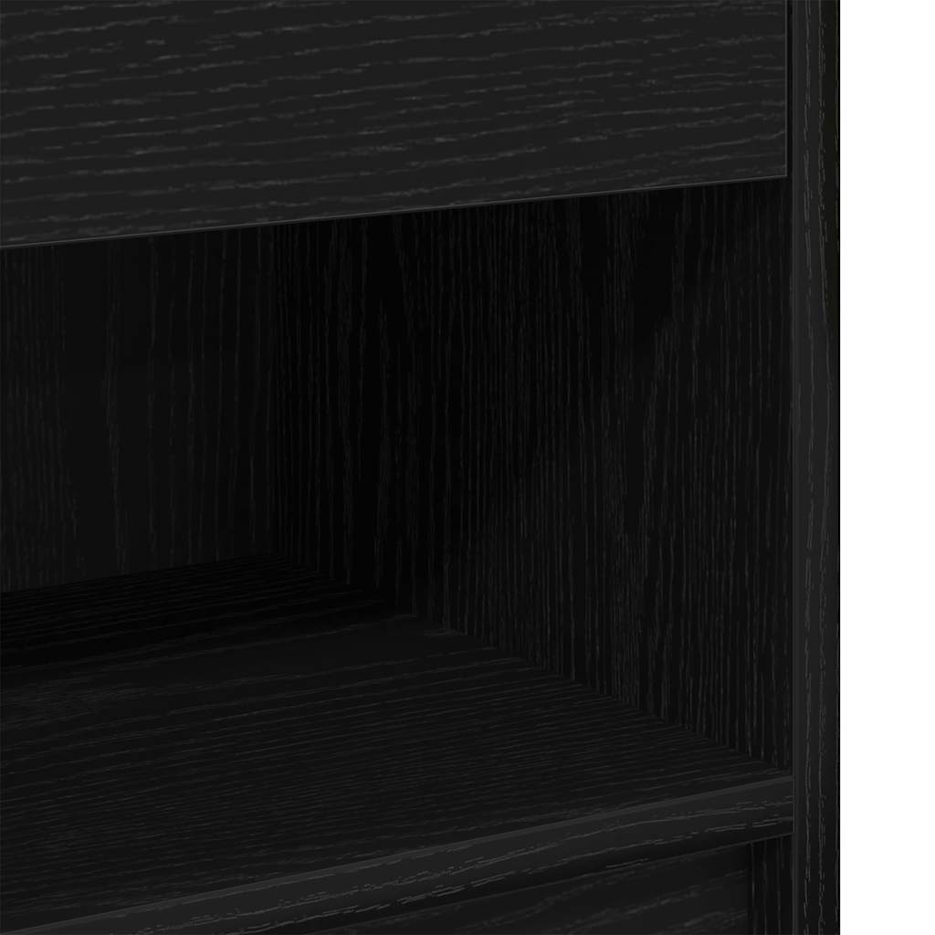 Κομοδίνα 2 τεμ. με Συρτάρι Μαύρα 39x28x41 εκ. - Pakobazaar