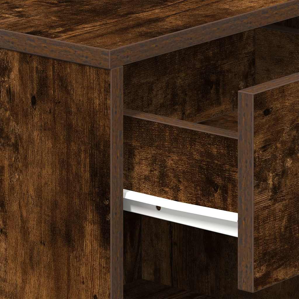 Κομοδίνο με Συρτάρι σε Καπνιστή Δρυς 39 x 28 x 41 εκ. - Pakobazaar
