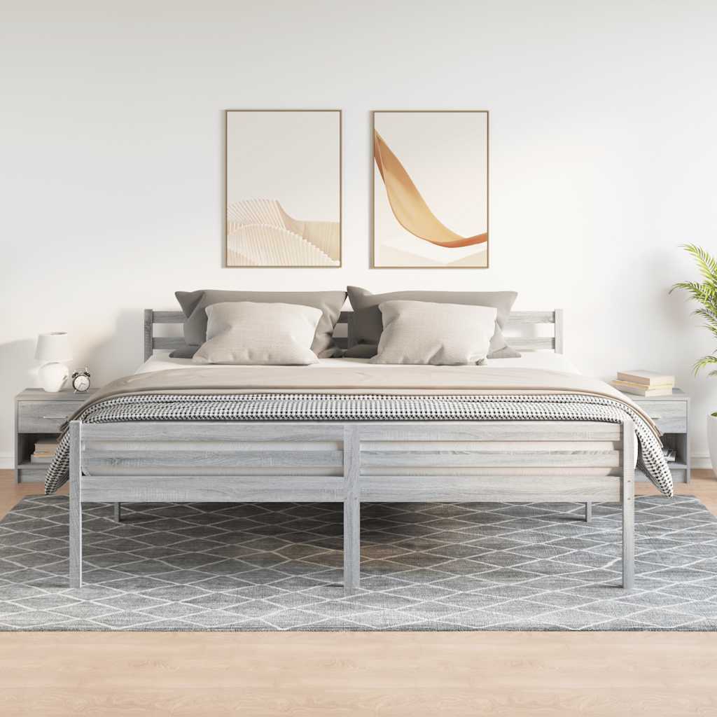 Κομοδίνα 2 τεμ. με Συρτάρι Γκρι Sonoma 39x28x41 εκ. - Pakobazaar
