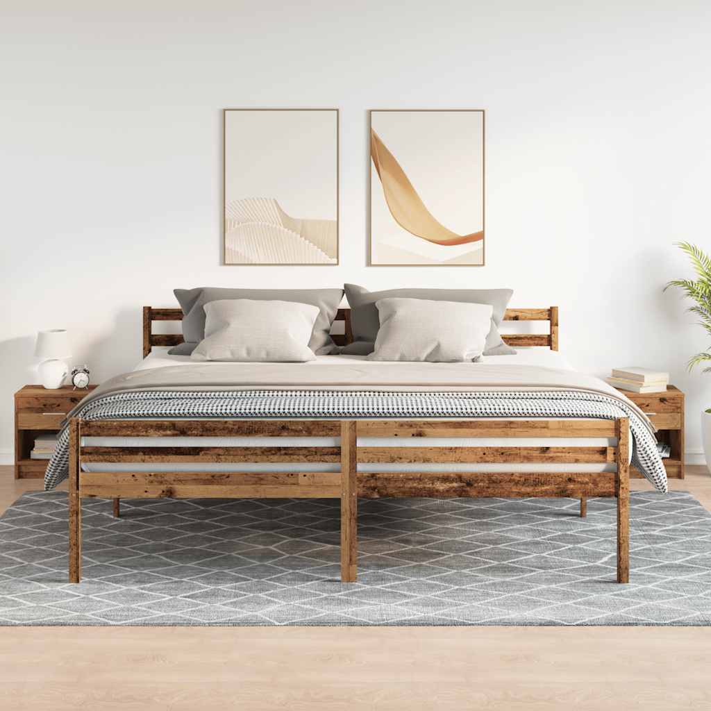 Κομοδίνα 2 τεμ. με Συρτάρι από Παλιό Ξύλο 39x28x41 εκ. - Pakobazaar