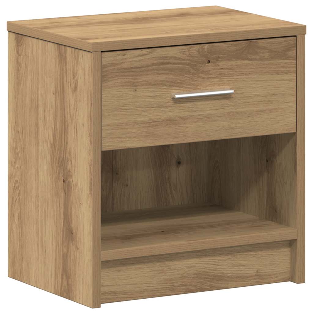 Κομοδίνα 2 τεμ. με Συρτάρι Artisan Δρυς 39x28x41 εκ. - Pakobazaar