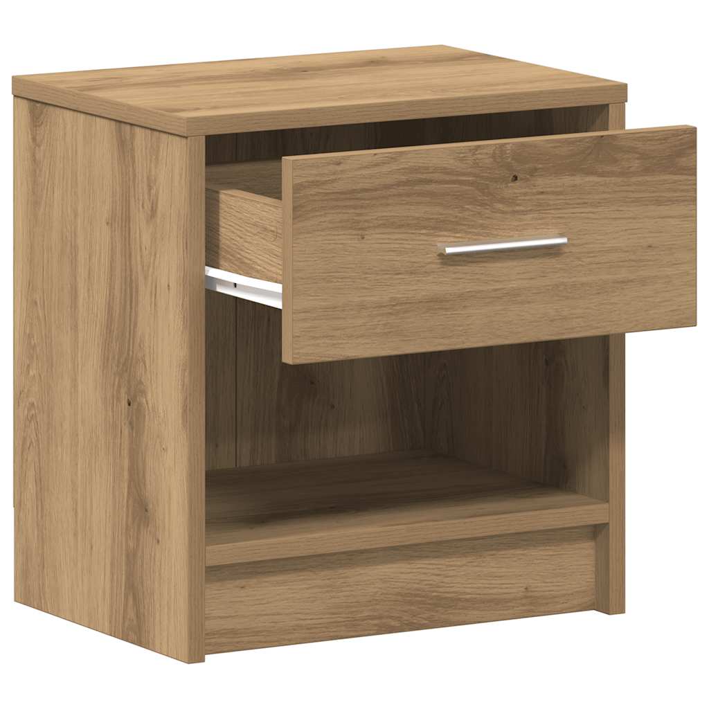 Κομοδίνα 2 τεμ. με Συρτάρι Artisan Δρυς 39x28x41 εκ. - Pakobazaar