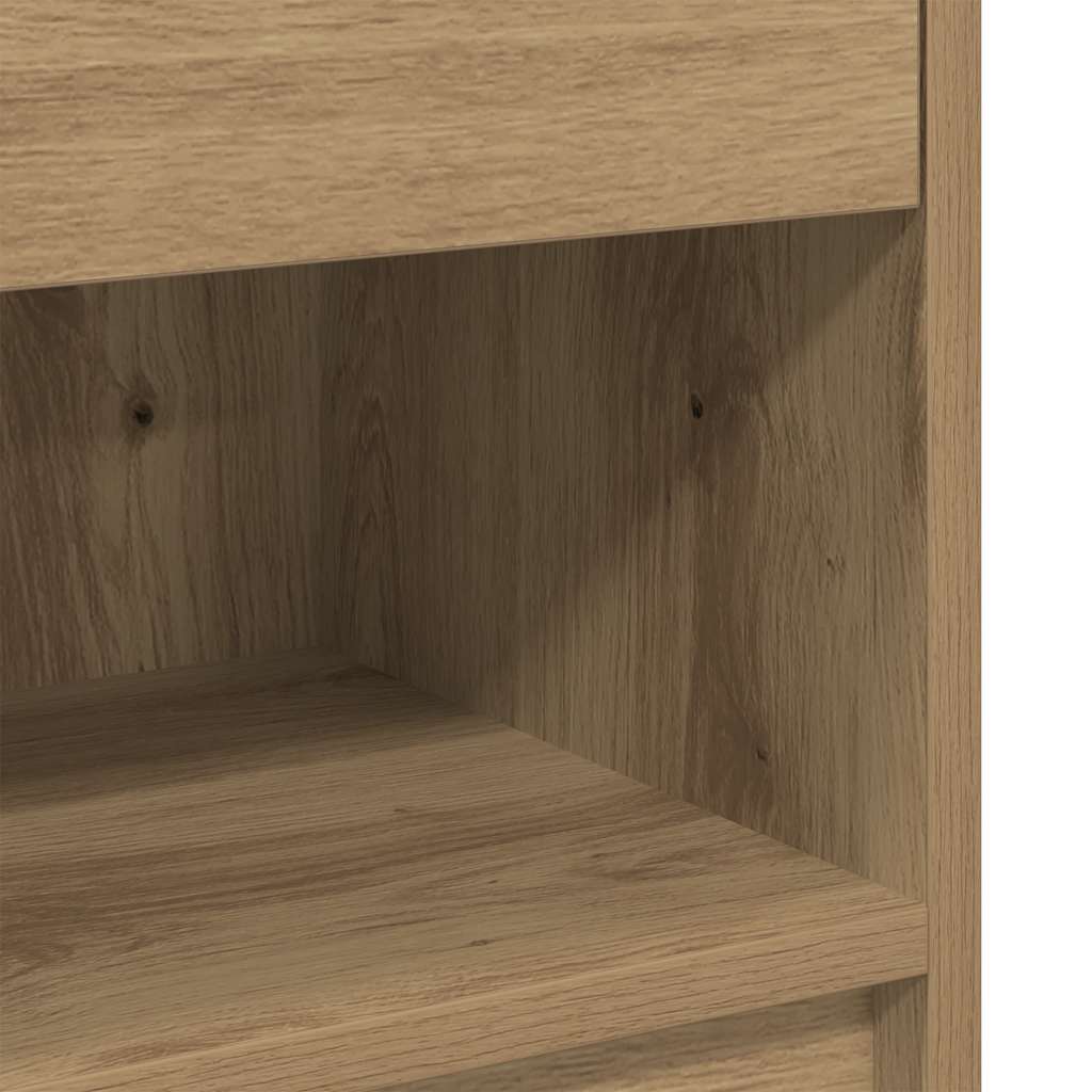 Κομοδίνα 2 τεμ. με Συρτάρι Artisan Δρυς 39x28x41 εκ. - Pakobazaar