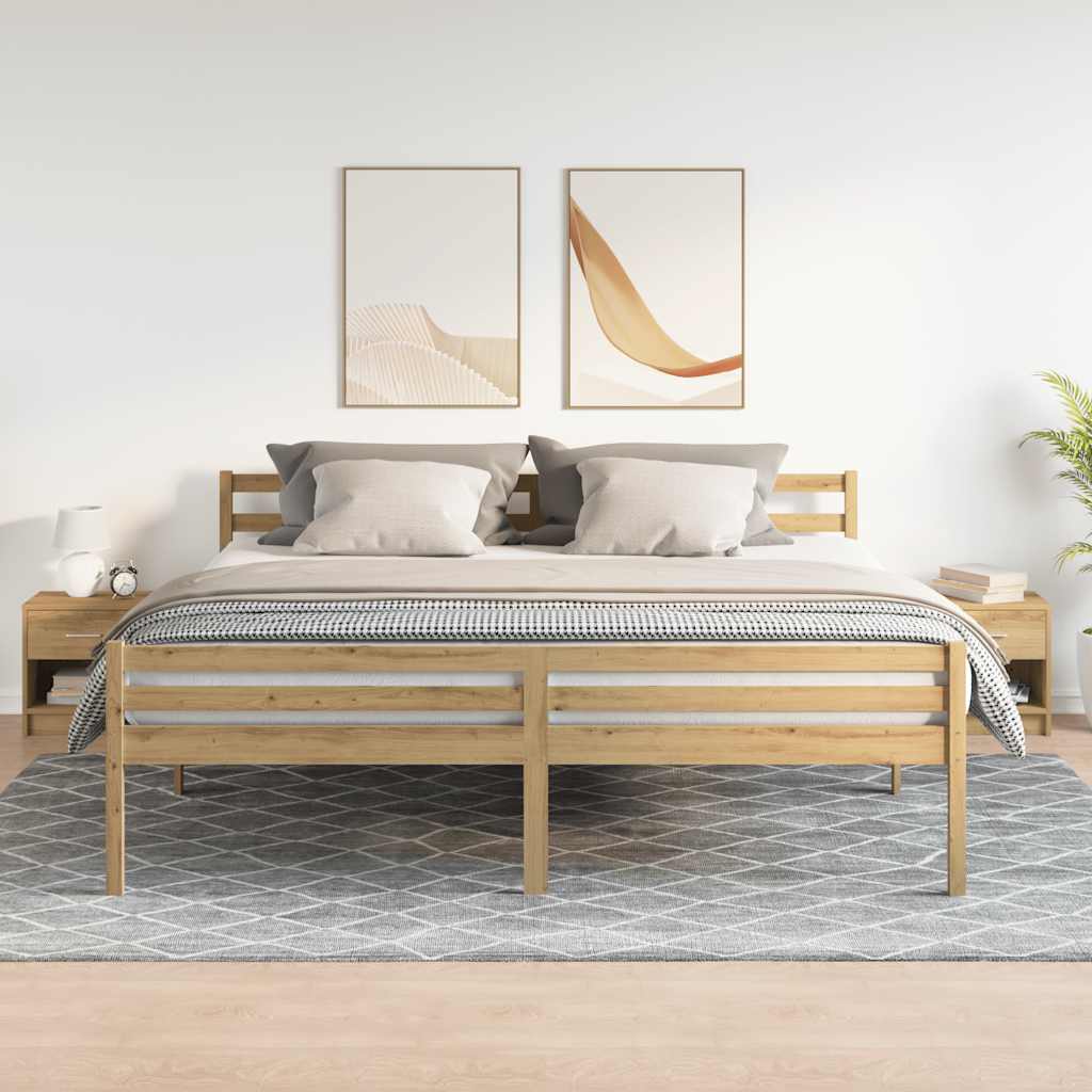 Κομοδίνα 2 τεμ. με Συρτάρι Artisan Δρυς 39x28x41 εκ. - Pakobazaar
