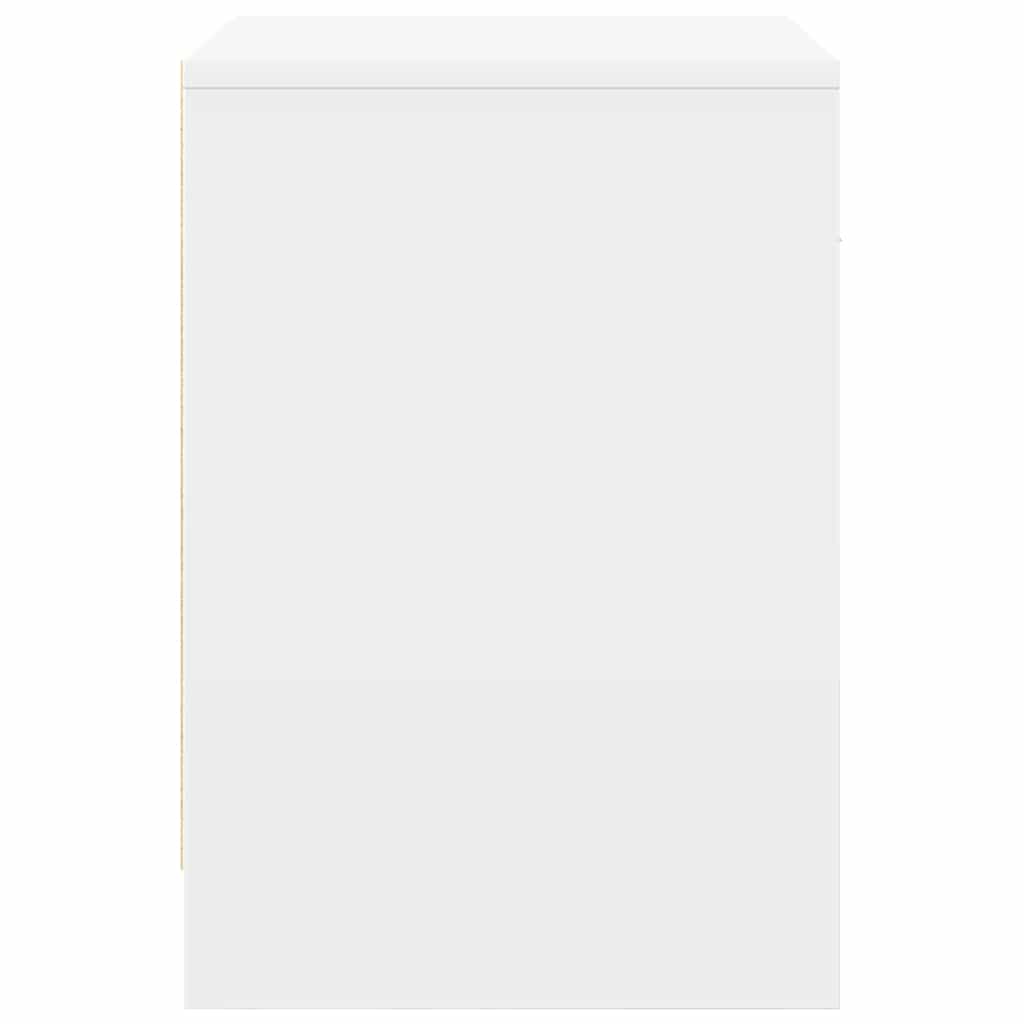 Κομοδίνα 2 τεμ. με Συρτάρι Λευκά 40x34x50 εκ. - Pakobazaar