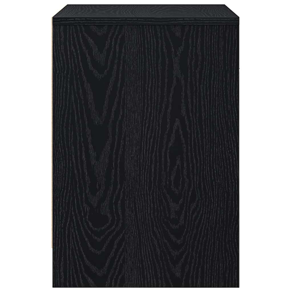 Κομοδίνα 2 τεμ. με Συρτάρι Μαύρα 40x34x50 εκ. - Pakobazaar