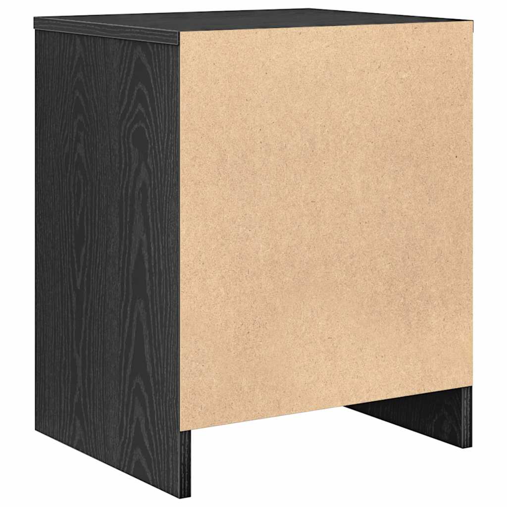 Κομοδίνα 2 τεμ. με Συρτάρι Μαύρα 40x34x50 εκ. - Pakobazaar
