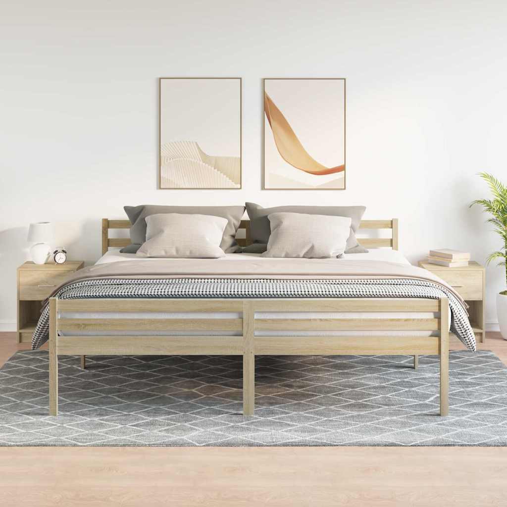 Κομοδίνα 2 τεμ. με Συρτάρι, Χρώμα Sonoma Δρυς 40x34x50 εκ. - Pakobazaar