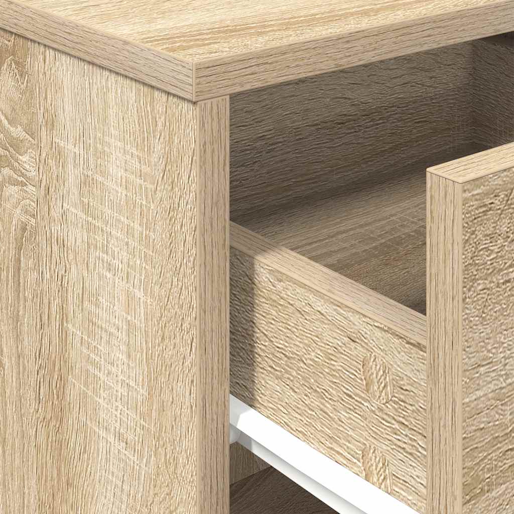 Κομοδίνα 2 τεμ. με Συρτάρι, Χρώμα Sonoma Δρυς 40x34x50 εκ. - Pakobazaar