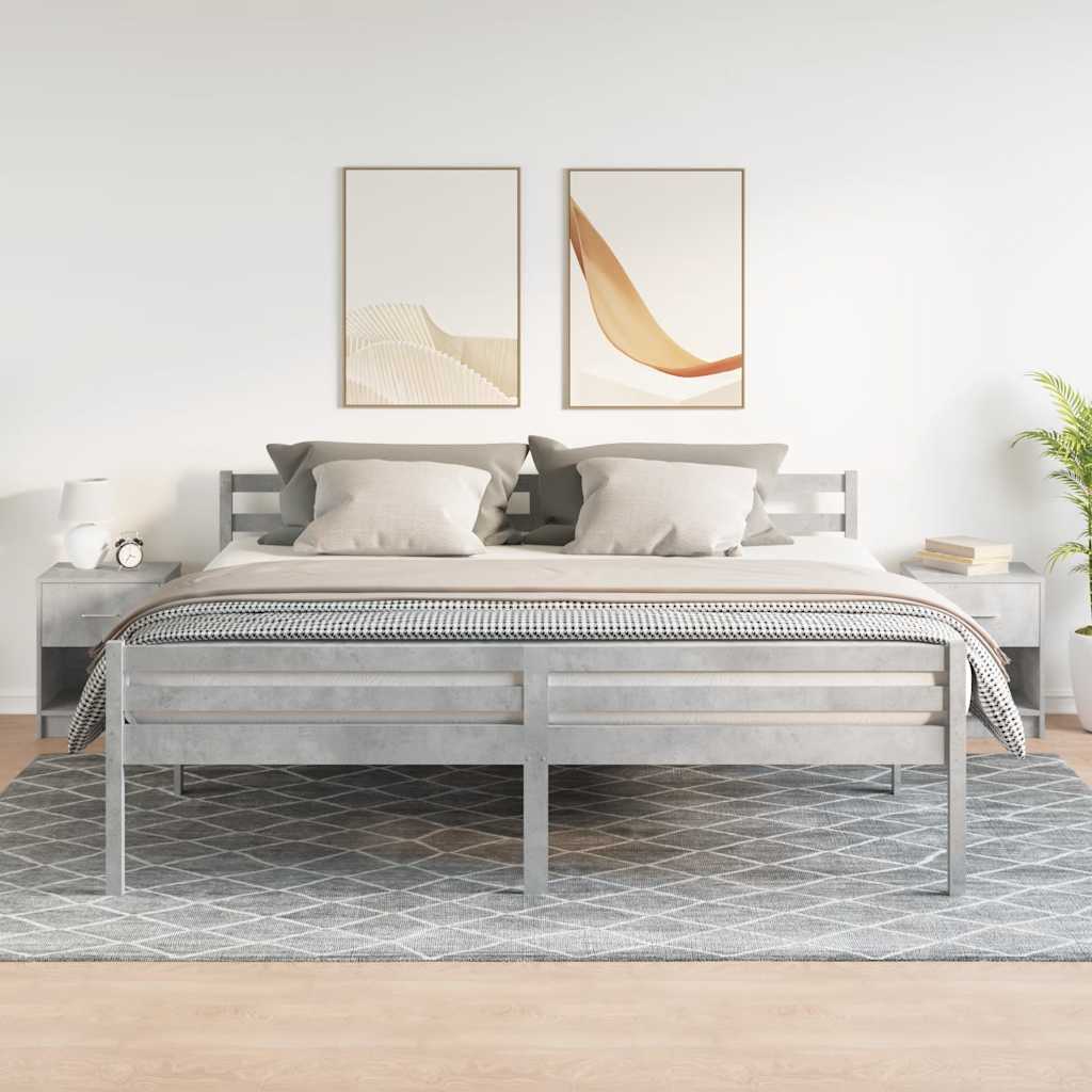 Κομοδίνα 2 τεμ. με Συρτάρι Γκρι Σκυρόδεμα 40x34x50 εκ. - Pakobazaar